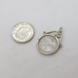 George V Sterling Silver Threepence Coin Charm Pendant Antique 1917