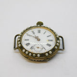 20th Century Swiss .800 Silver, Enamel & Pearl Set Ladies Watch Antique c1920s
