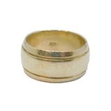 Sterling Silver Lined Edge Wide Wedding Band Ring Vintage c1970 Size O 1/2