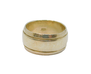 Sterling Silver Lined Edge Wide Wedding Band Ring Vintage c1970 Size O 1/2