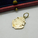 Sterling Silver Mexican Coin Cut Out Crest Charm Pendant Antique c1940