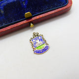 Sterling Silver and Enamel Stirling Travel Shield Charm Pendant Vintage c1970