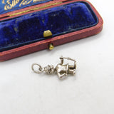 Sterling Silver Cartoon Rail Controller Charm Pendant Vintage c1970