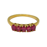 Sterling Silver 5 Natural Ruby Half Eternity Dress Ring Modern c1990 Size P