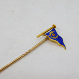 Victorian 15ct Yellow Gold & Enamel Royal Sailing Flag Stick Pin Antique c1890s