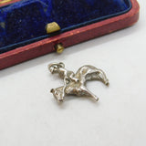 Sterling Silver Jockey on Horseback Charm Pendant Vintage c1970