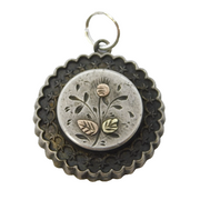 Victorian Gold Fronted Sterling Silver Aesthetic Floral Pendant Antique c1880