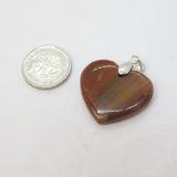 Sterling Silver Agate Heart Drop Charm Pendant Vintage c1970s