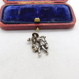 Sterling Silver Oriental Farmer with Buckets Charm Pendant Vintage c1970