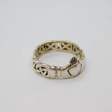 Sterling Silver Claddagh Celtic Pattern Band Ring Vintage c1970 Size U 1/2