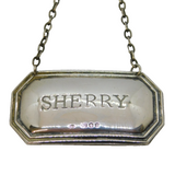 Sterling Silver Lined Pattern Sherry Decanter Label Vintage 1979 London