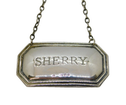 Sterling Silver Lined Pattern Sherry Decanter Label Vintage 1979 London