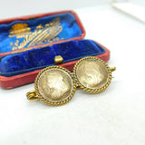 Queen Victoria Sterling Silver Gilt Threepence Coin Brooch Antique c1890 V