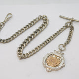 Edwardian Sterling Silver Graduating Albert Watch Chain Antique 1904 London