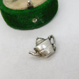Sterling Silver Fluted Teapot Charm Pendant Vintage c1970