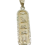 Egyptian Sterling Silver Hieroglyphs Egypt Souvenir Pendant Vintage c1970s