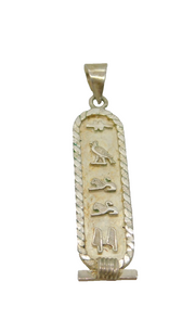 Egyptian Sterling Silver Hieroglyphs Egypt Souvenir Pendant Vintage c1970s