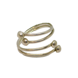 Sterling Silver Double Strand Studio Style Open Ring Vintage c1970 Size L 1/2