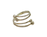 Sterling Silver Double Strand Studio Style Open Ring Vintage c1970 Size L 1/2