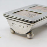 Edwardian Sterling Silver Double-Part Stamp Box Antique 1906 Birmingham