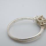 Sterling Silver Engagement Ring With Cubic Zirconia Vintage c1970 Size P