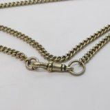 Victorian Silver Plated Curb Link Long Guard Muff Chain Antique c1880s 128cm