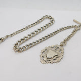 Edwardian Sterling Silver Graduating Albert Watch Chain Antique 1910 Birmingham