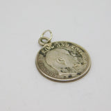 Edward VII Sterling Silver 14 Rupee India Coin Charm Pendant Antique 1903
