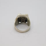 Sterling Silver Chunky Skull & Cross Biker Style Ring Vintage c1970 Size Z