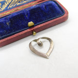 Sterling Silver Heart Drop Charm Pendant Vintage c1970