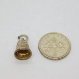 Sterling Silver Dotty Pattern Textured Thimble Charm Pendant Vintage c1970s
