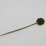 George III 9ct Yellow Gold, Black Enamel 'In Memory Of' Stick Pin Antique c1820