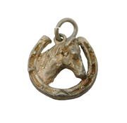 Sterling Silver Lucky Horseshoe Charm Pendant Vintage c1970