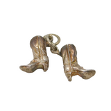 Sterling Silver Pair Of Cowboy Boots Charm Pendant Vintage c1970s