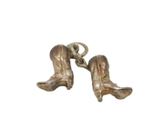 Sterling Silver Pair Of Cowboy Boots Charm Pendant Vintage c1970s