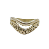 Sterling Silver Navajo Style Curved Patterned Studio Ring Vintage c1970 Size T
