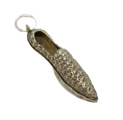 Sterling Silver Patterned Textured Slipper Moccasin Charm Pendant Vintage c1970