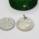 Sterling Silver George IV Shilling Coin Charm Pendant Antique 1821