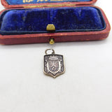 Sterling Silver and Enamel Prussian Travel Shield Charm Pendant Vintage c1970