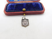 Sterling Silver and Enamel Prussian Travel Shield Charm Pendant Vintage c1970