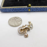 Sterling Silver Man Riding a Pennyfarthing Bicycle Charm Pendant Vintage c1970