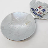 Silver Plated Enamel 'Ramsgate' Novelty Clock Teatime Caddy Spoon Vintage