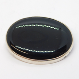 Sterling Silver Mounted Black Onyx Brooch Pin Vintage 1988 London