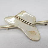 Large Sterling Silver Walking Stick & Hat Statement Brooch Vintage 1985 London