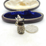 Sterling Silver Little Oriental Style Floral Sugar Pot Charm Vintage c1970