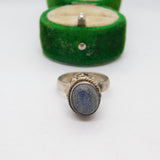 Sterling Silver Lapis Lazuli Cabochon Ring Vintage c1970 Size K UK