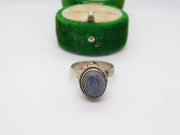 Sterling Silver Lapis Lazuli Cabochon Ring Vintage c1970 Size K UK