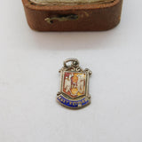 Sterling Silver Enamel East Retford Shield Charm Pendant Vintage c1970