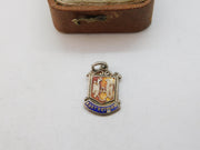 Sterling Silver Enamel East Retford Shield Charm Pendant Vintage c1970