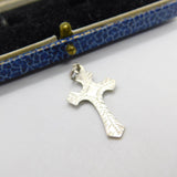 Sterling Silver Cross or Crucifix Charm Pendant Vintage c1970